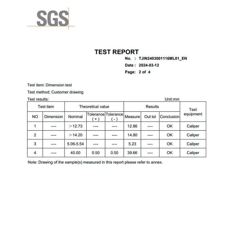 ss bolt m8 sgs report